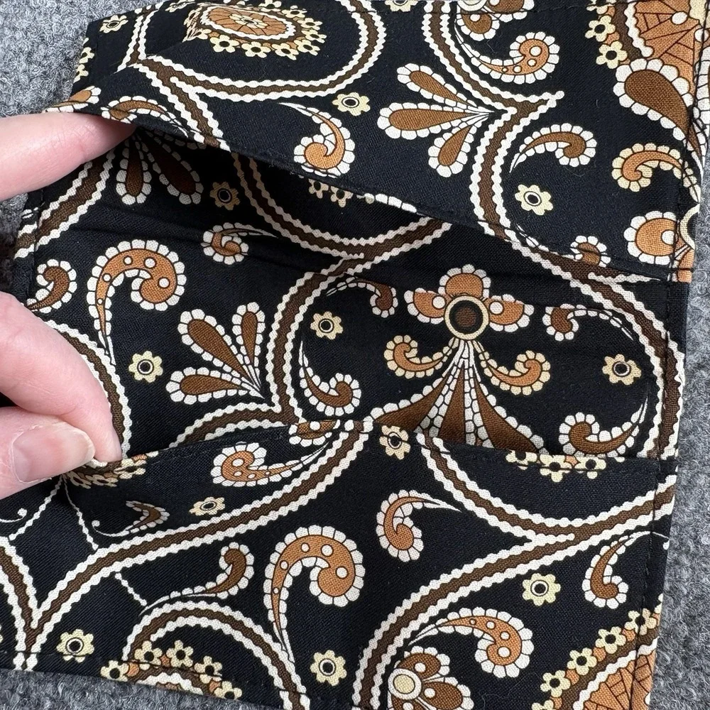 Y2K  Vera Bradley Checkbook Wallet Black Brown Paisley Boho Preppy‎